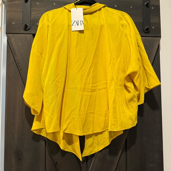 Zara Mustard Knotted Blouse - Picture 2 of 3